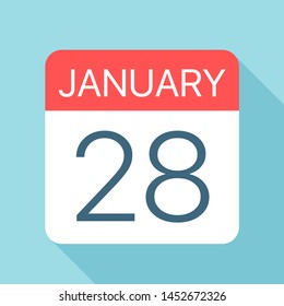 January 28 - Calendar Icon - Vector Illustration