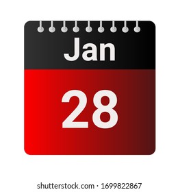 28 de enero - Icono del calendario - Ilustración del vector.
