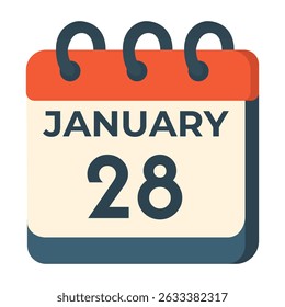 January 28 calendar vector on white background
Vector calendar with date