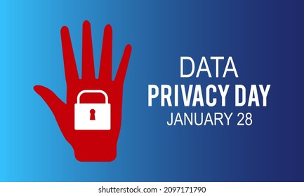 January 28 - Data Privacy day. Vector template for banner, poster, tshirt, card.
