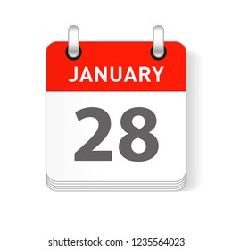 January 28 date visible on a page a day organizer calendar