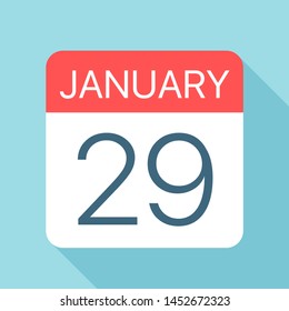 January 29 - Calendar Icon - Vector Illustration