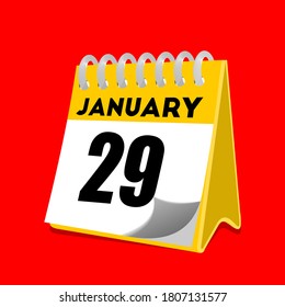 January 29 calendar icon vector illustration 