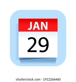 January 29. Calendar Icon. Vector Illustration.