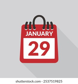 Enero 29 Ilustración vectorial de iconos de calendario.