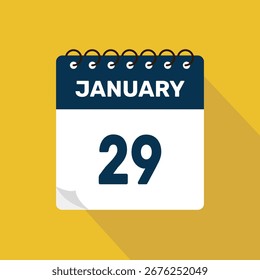 january 29 calendar icon vector illustration with design