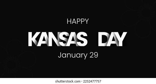 January 29. Kansas Day with luxury design. The illustration is Suitable for banners, flyers, stickers, Card, etc.