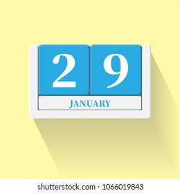 January 29. Vector flat daily calendar icon. Date and time, day, month. Holiday. Season.
