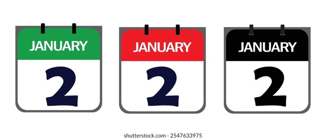 The January 2nd icon in vector format blends creative flair and practicality, offering customizable features to emphasize your event's significance on flyers, posters, or websites.