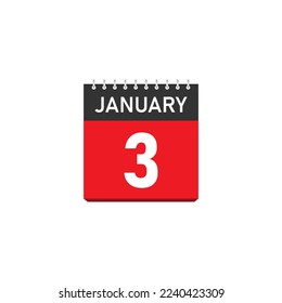 January 3 Concept Design. Vector Illustration.