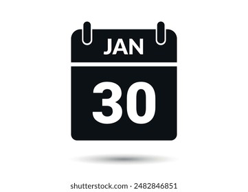 January 30 Calendar Date Flat Icon