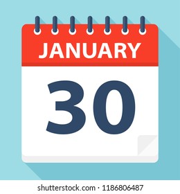 January 30 - Calendar Icon - Vector Illustration