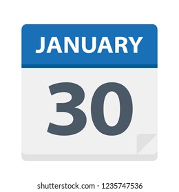 January 30 - Calendar Icon - Vector Illustration