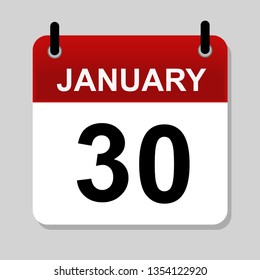 January 30 , calendar icon vector illustration