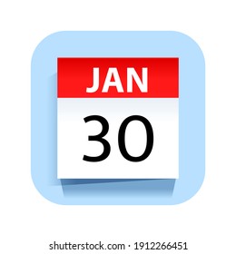 30 de enero. Icono de calendario. Ilustración vectorial.