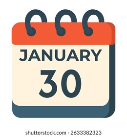 January 30 calendar vector on white background
Vector calendar with date