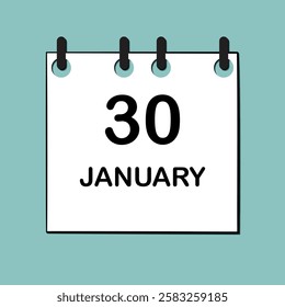 January 30. Daily Calendar icon for design. Simple design for business brochure, flyer, print media, advertisement. Easily editable.