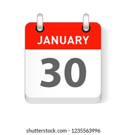 January 30 date visible on a page a day organizer calendar