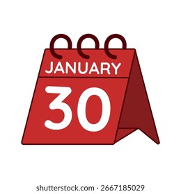 january 30 desk calendar vector on white background
Vector red calendar flat icon