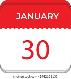 January 30 Simple Vector Illustration