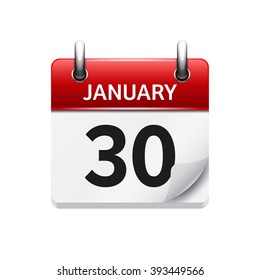 January 30. Vector flat daily calendar icon. Date and time, day, month. Holiday.