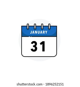 31 de enero - Icono del calendario con concepto de diseño plano - Ilustración del vector
