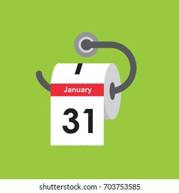 January 31. Calendar icon. Flat design. Vector illustration