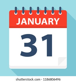 January 31 - Calendar Icon - Vector Illustration