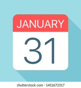 January 31 - Calendar Icon - Vector Illustration