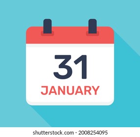 January 31 calendar icon vector illustration.