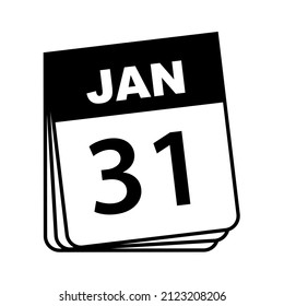 January 31. Calendar Icon. Vector Illustration.