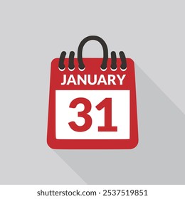 31. Januar Kalendersymbol, Vektorgrafik.