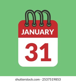 31 de janeiro ícone do calendário ilustração vetorial.