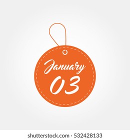 January 3rd of the calendar template