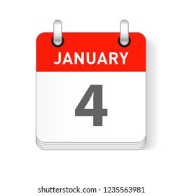January 4 date visible on a page a day organizer calendar