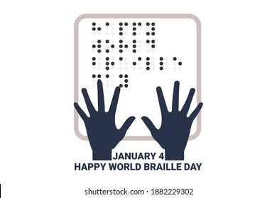 January 4. Happy World Braille Day vector illustration. Suitable for greeting card, poster and banner. 