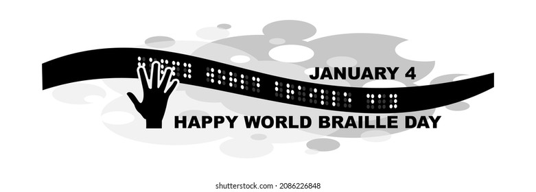 January 4. Happy World Braille Day vector illustration. Suitable for greeting card, poster and banner. 