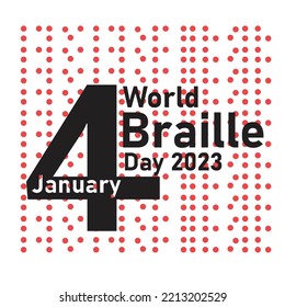 January 4. Happy World Braille Day vector illustration. Suitable for greeting card, poster and banne