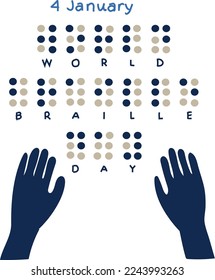 January 4 is World Braille Day vector illustration