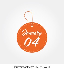 January 4th of the calendar template