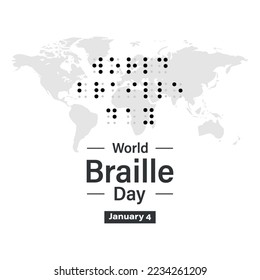 January 4th. World Braille Day. Background, poster, card, banner vector illustration