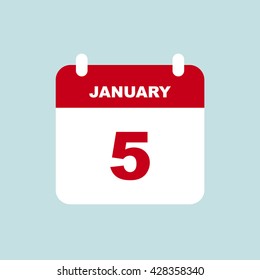JANUARY 5 calendar Icon.