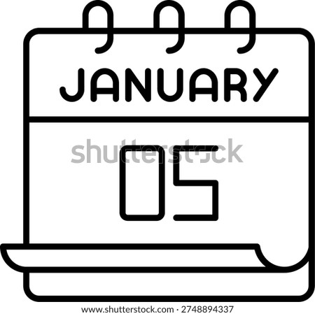 January 5 Illustration vector Icon Design