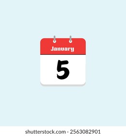 January 5th: Calendar Date Icon