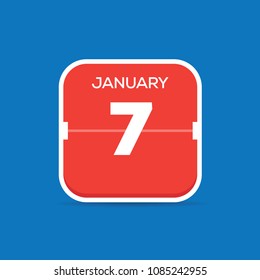 January 7 Calendar Flat Icon Stock Vector (Royalty Free) 1085242955 ...
