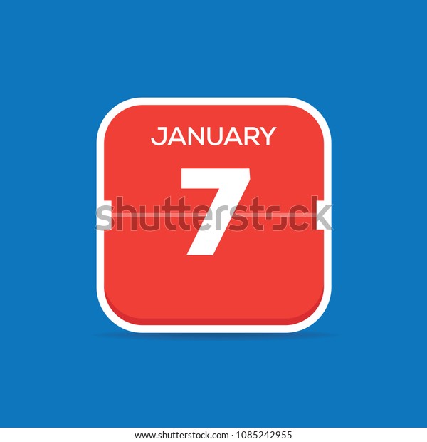 January 7 Calendar Flat Icon Stock Vector (Royalty Free) 1085242955 ...