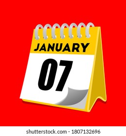 January 7 calendar icon vector illustration 
