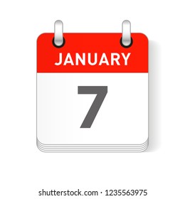 January 7 date visible on a page a day organizer calendar