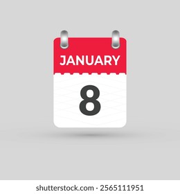 January 8 calendar Date, Month icon