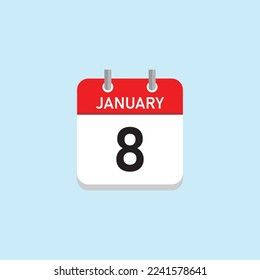 January 8 Concept Design. Vector Illustration.